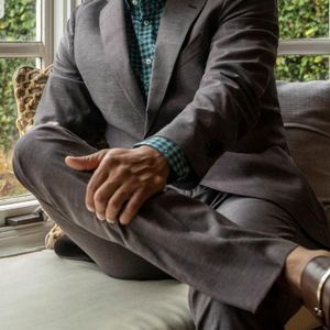 Men's Charcoal Gray Classic Two-Piece Suit